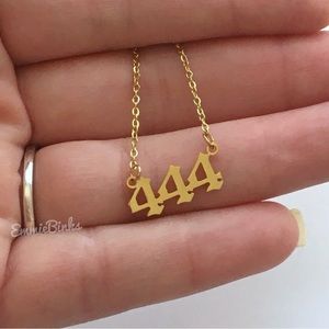 New 18KGP Angel Number 444 Numerology Necklace | Stainless Steel Gold Dipped